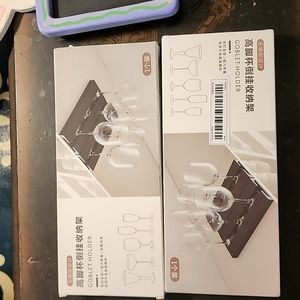 Under counter wine glass holder black plastic